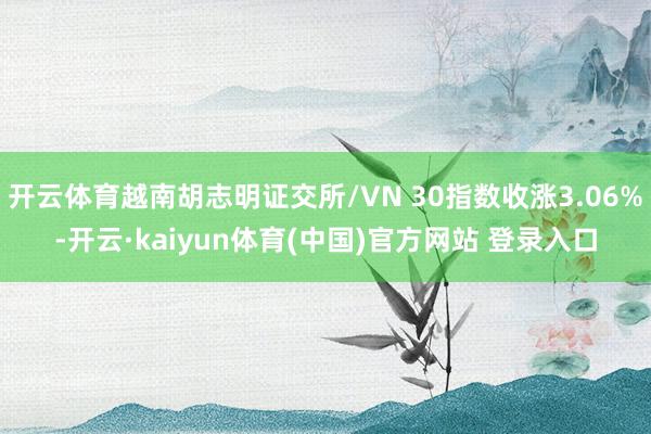 开云体育越南胡志明证交所/VN 30指数收涨3.06%-开云·kaiyun体育(中国)官方网站 登录入口