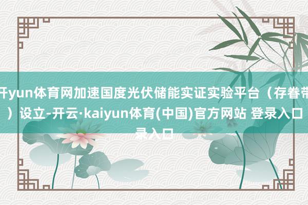 开yun体育网加速国度光伏储能实证实验平台（存眷带）设立-开云·kaiyun体育(中国)官方网站 登录入口